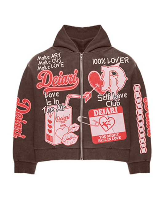 "Love District" Zip Up Jacket