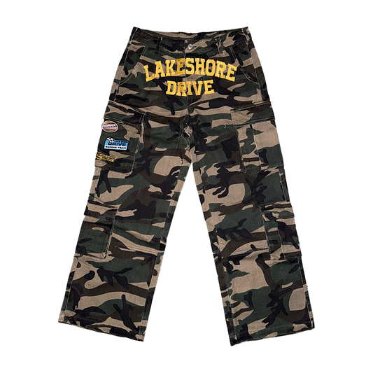 "Lake Shore Drive" Yellow Cargo Pants